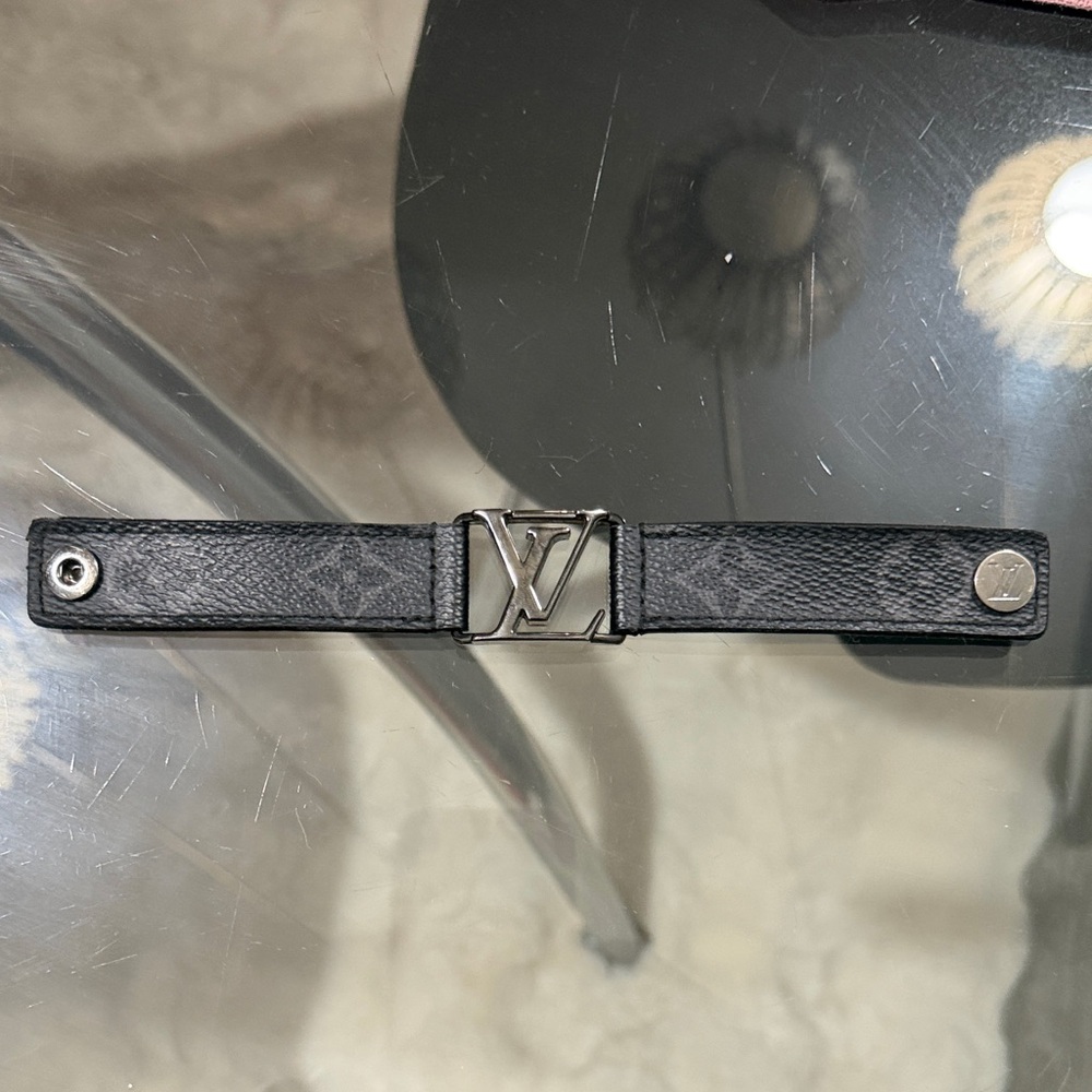 Louis Vuitton Black Bracelet with Silver Accent